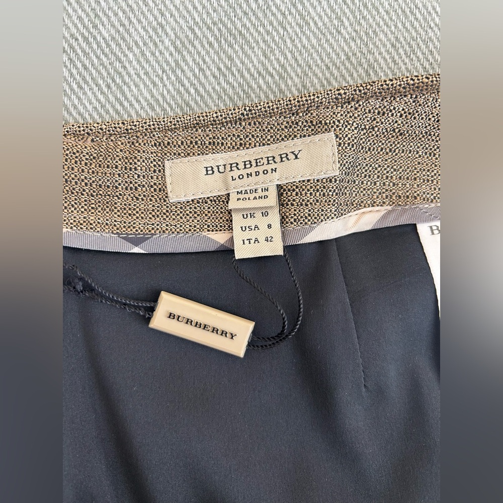 Burberry Women’s Brown Metallic Mini Skirt Lined Authentic Sz 8 NEW - Picture 5 of 12